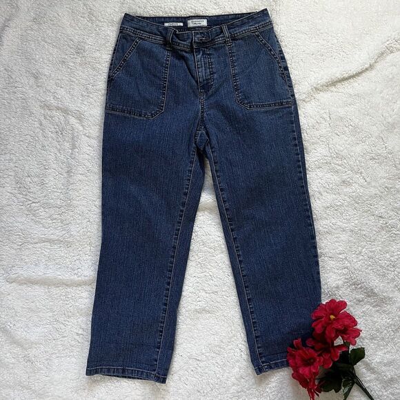 Charter Club Pant Shops Womens Size 4 Blue‎ Denim Capri Classic Fit - Picture 1 of 6